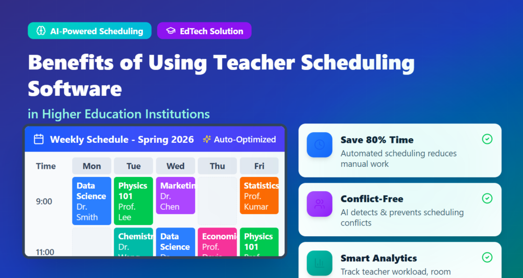 Benefits of Using Teacher Scheduling Software in Higher Education Institutions teacher scheduling software