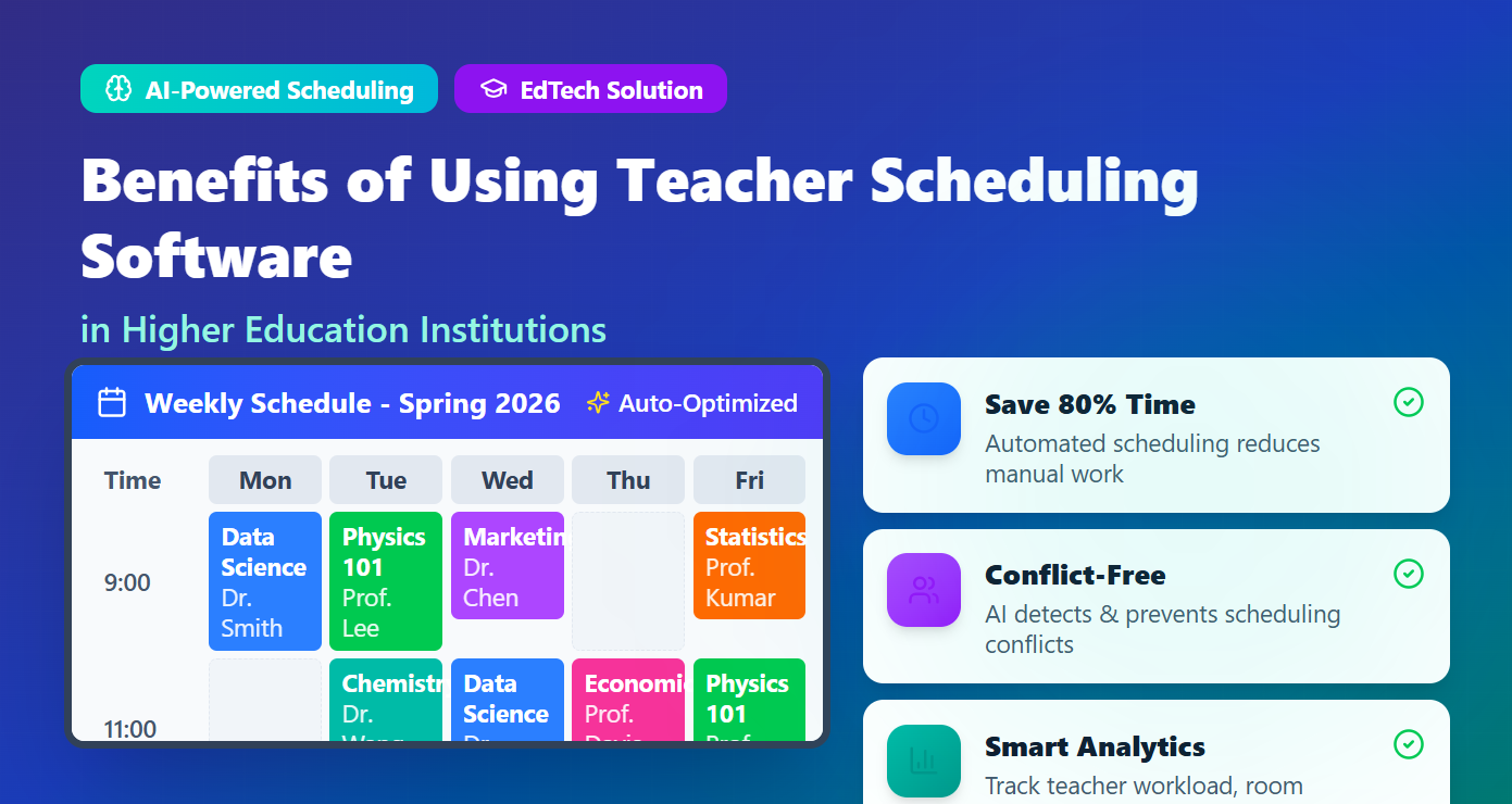 Benefits of Using Teacher Scheduling Software in Higher Education Institutions teacher scheduling software